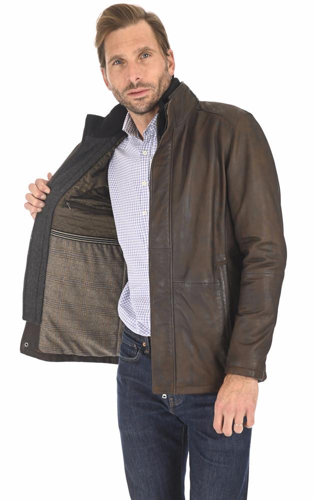 La Canadienne Veste Confort Cuir Agneau Marron