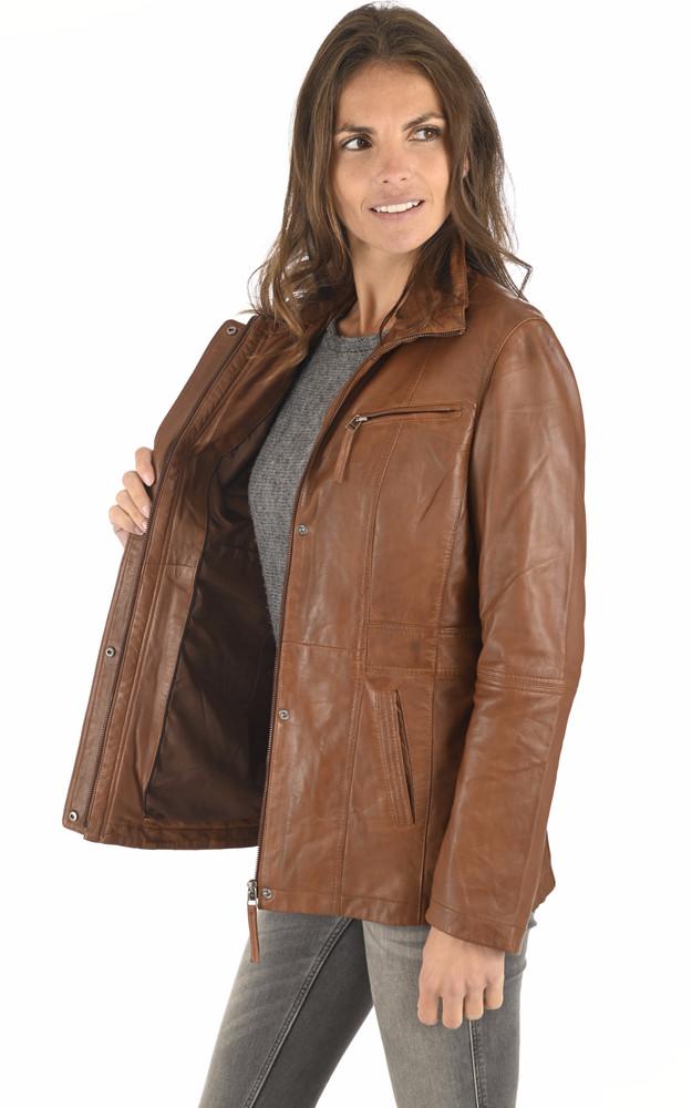 La Canadienne Veste Confort Cuir Cognac