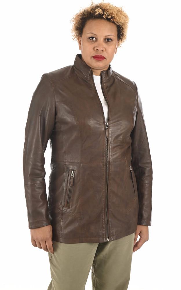 la canadienne Veste confort cuir marron
