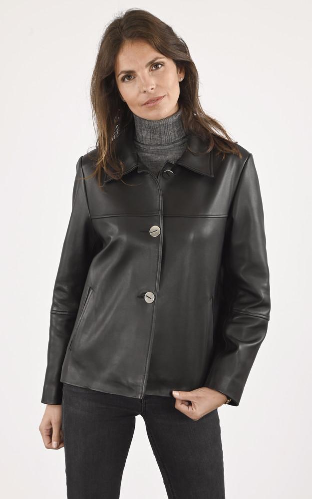 la canadienne Veste confort cuir noir