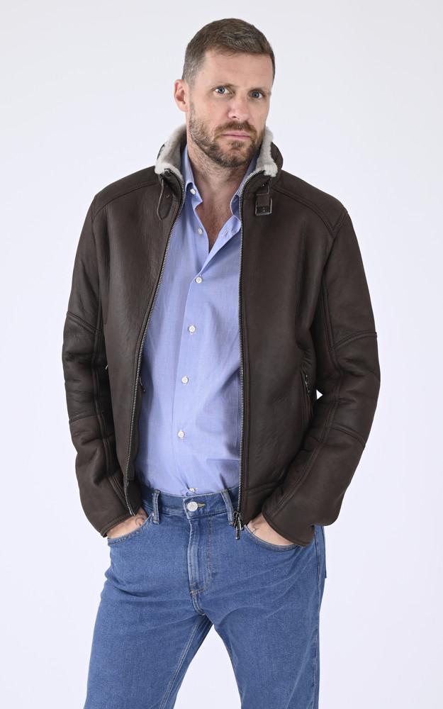 La Canadienne Veste Confort Peau Lainée Marron