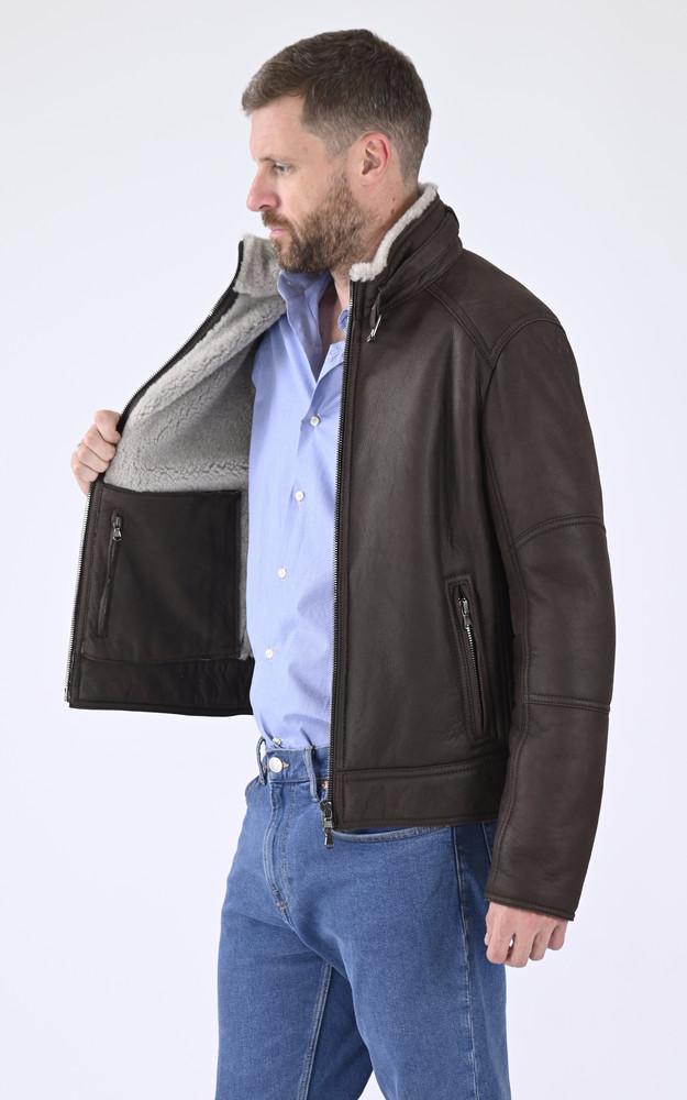 La Canadienne Veste Confort Peau Lainée Marron