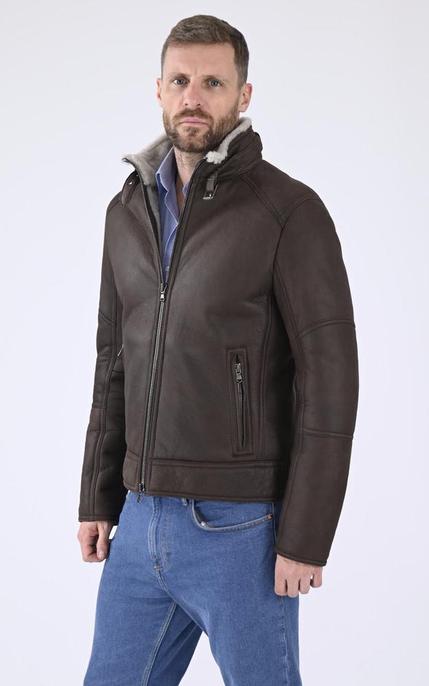 la canadienne Veste confort peau lainée marron