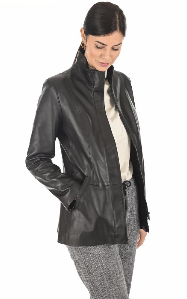la canadienne Veste confortable cuir noir
