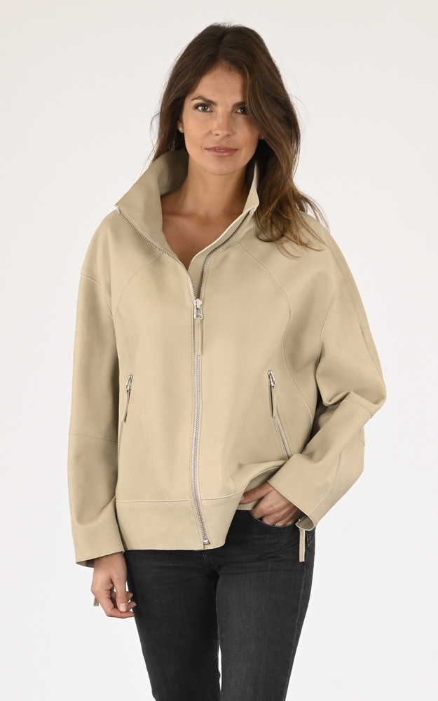 la canadienne Veste couture agneau beige
