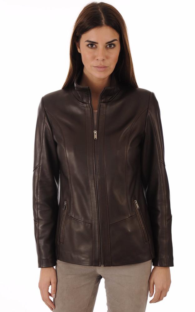 La Canadienne Veste Cuir Agneau Marron