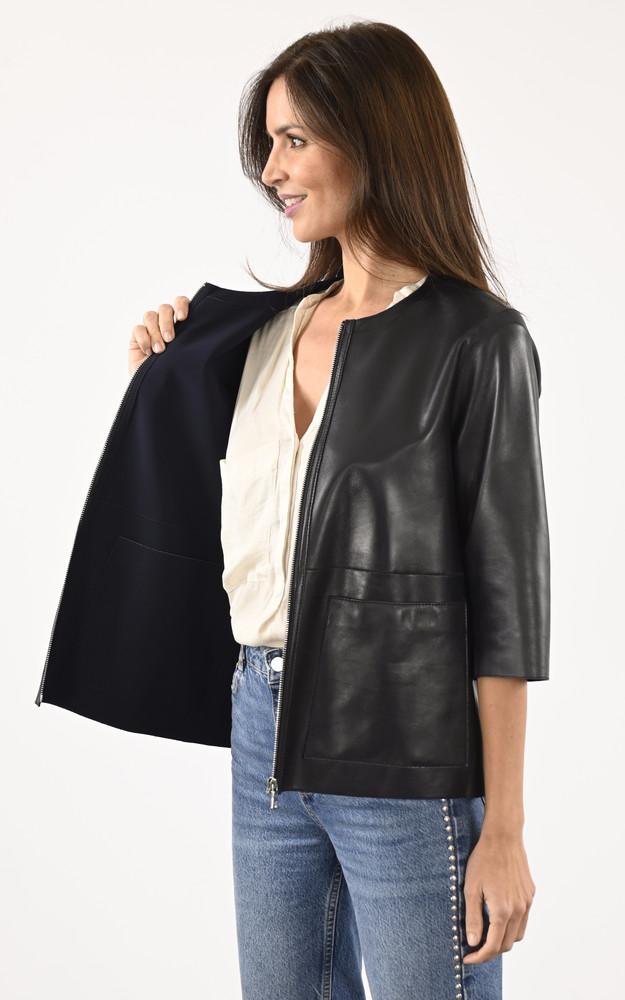 La Canadienne Veste Cuir Berby Marine