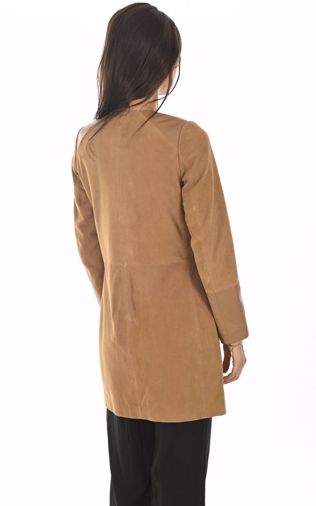 La Canadienne Veste Cuir Bi-matière Camel