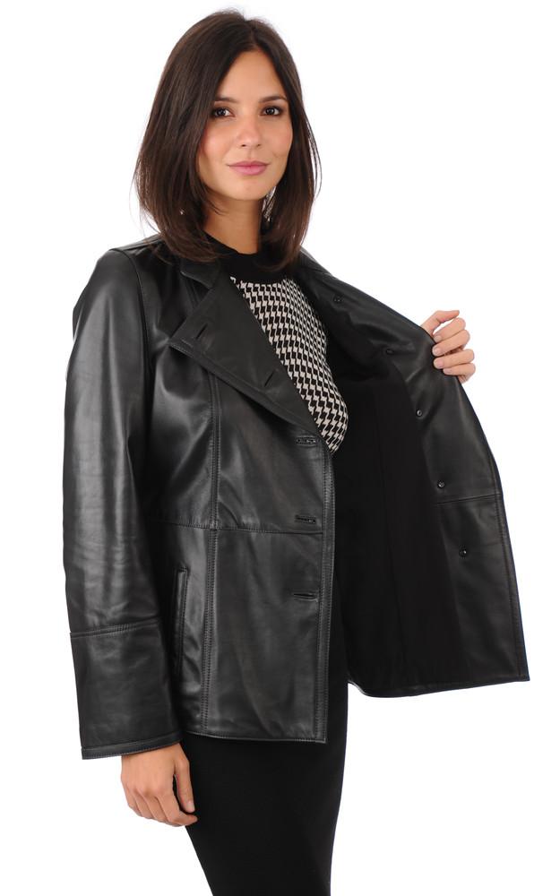 La Canadienne Veste Cuir Esprit Officier Femme