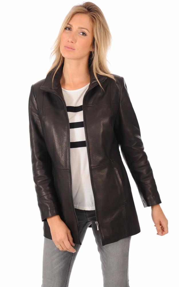 la canadienne Veste Cuir Finition Bubble