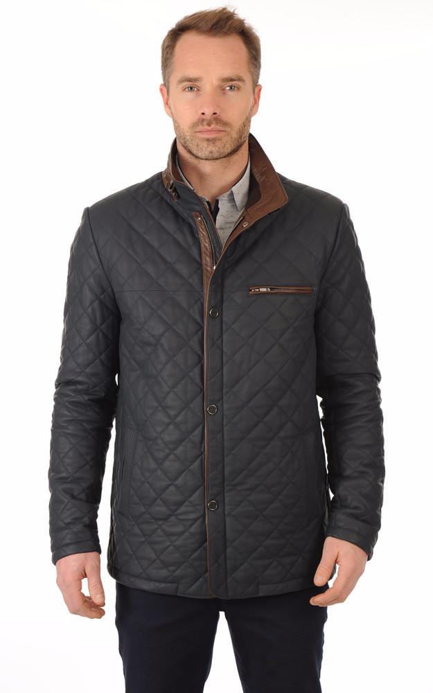 La Canadienne Veste Cuir Matelassé Bleu