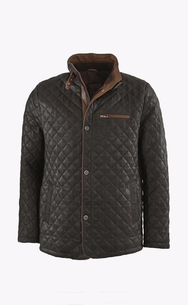 La Canadienne Veste Cuir Matelassé Marron Foncé