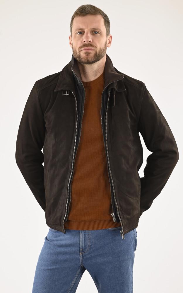La Canadienne Veste Cuir Nubuck Ford Marron