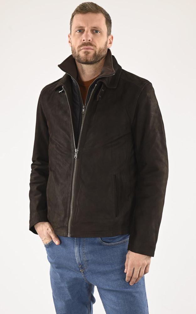 la canadienne Veste cuir nubuck Ford marron