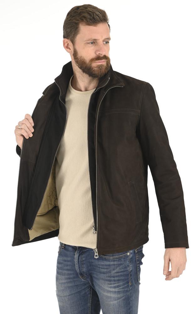 La Canadienne Veste Cuir Nubuck Marron