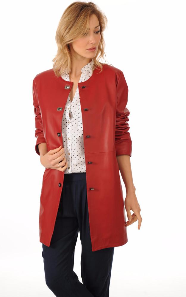 la canadienne Veste Cuir Rouge
