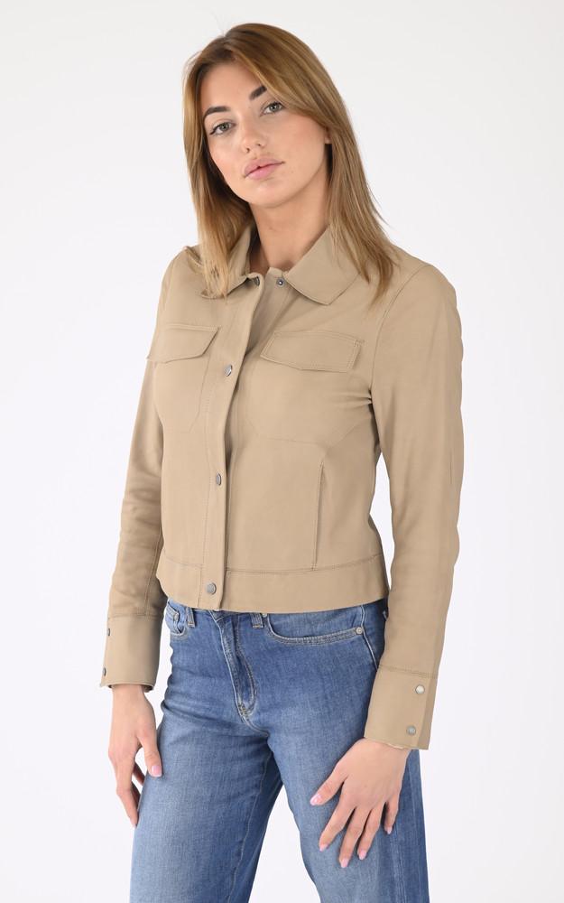 La Canadienne Veste Cuir Ruby Beige