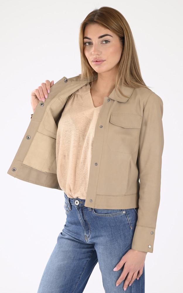 La Canadienne Veste Cuir Ruby Beige