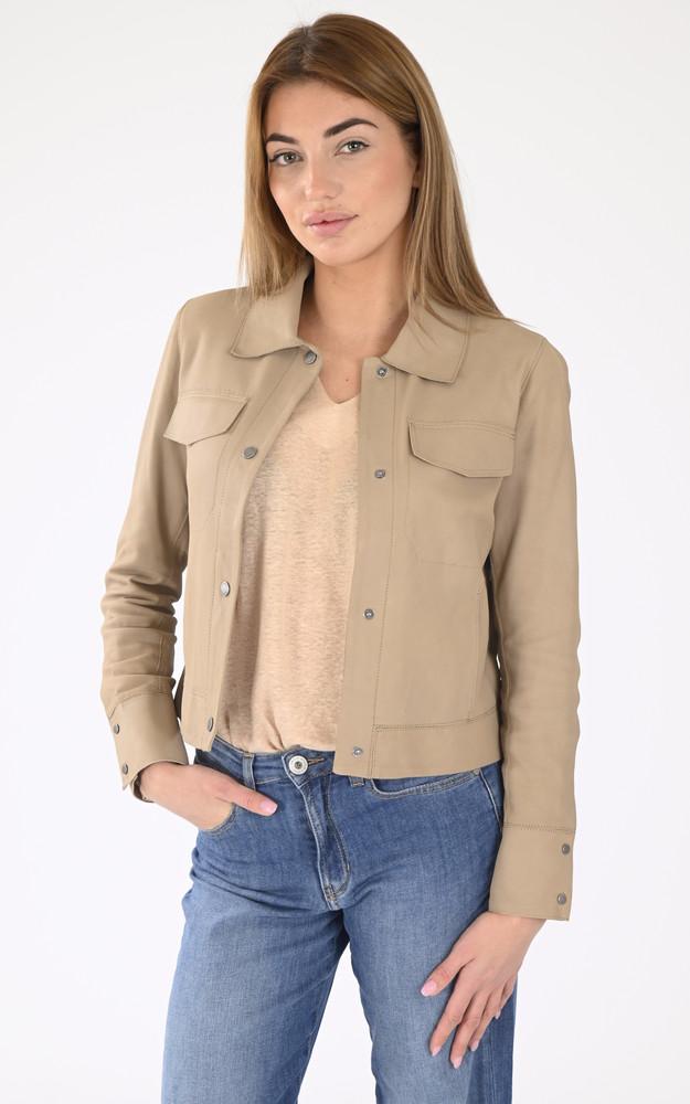 la canadienne Veste cuir Ruby beige