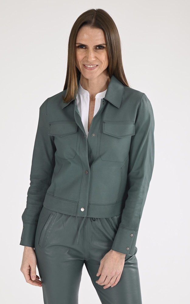 La Canadienne Veste Cuir Ruby Vert