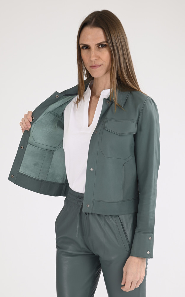 La Canadienne Veste Cuir Ruby Vert