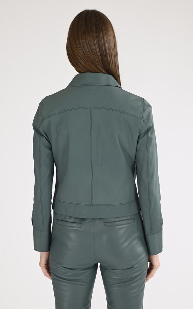 La Canadienne Veste Cuir Ruby Vert