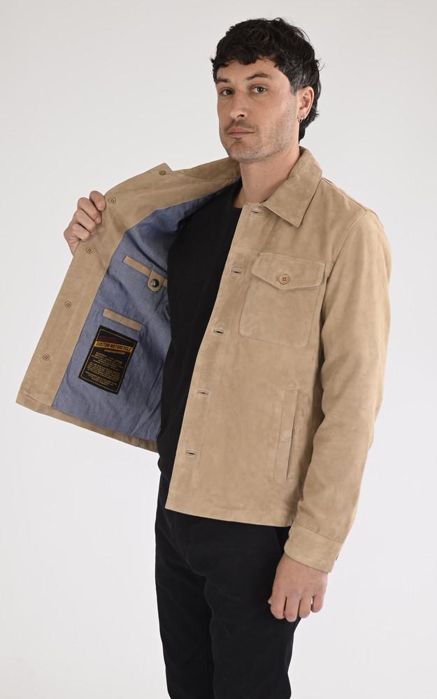La Canadienne Veste Cuir Velours Houston Beige