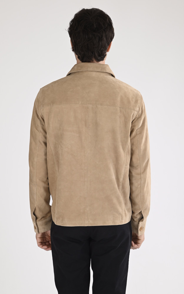 La Canadienne Veste Cuir Velours Houston Beige
