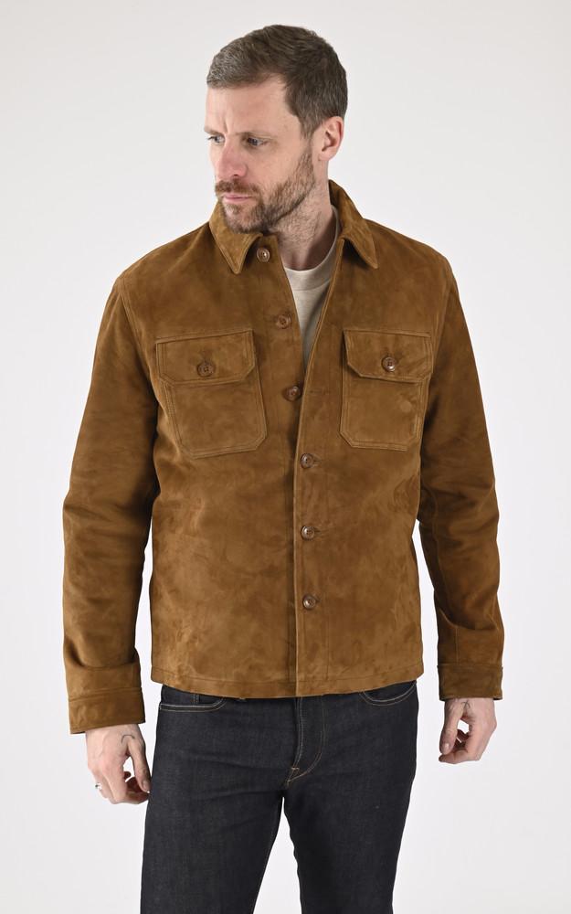 La Canadienne Veste Cuir Velours LCBRONXS Cognac