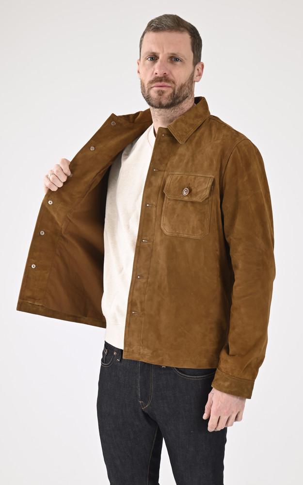 La Canadienne Veste Cuir Velours LCBRONXS Cognac