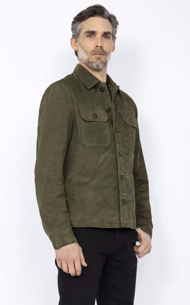La Canadienne Veste Cuir Velours LCBRONXS Kaki