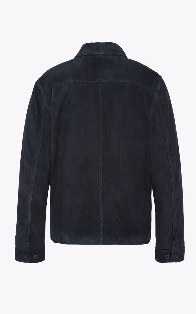 La Canadienne Veste Cuir Velours LCBRONXS Navy