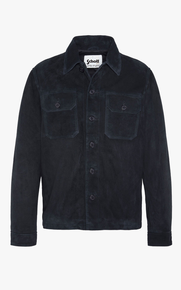 la canadienne Veste cuir velours LCBRONXS Navy