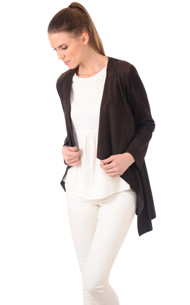 La Canadienne Veste Cuir Velours Marron