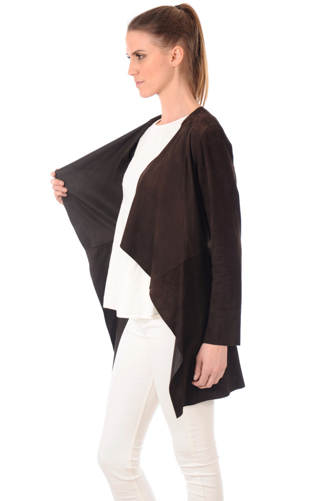 La Canadienne Veste Cuir Velours Marron