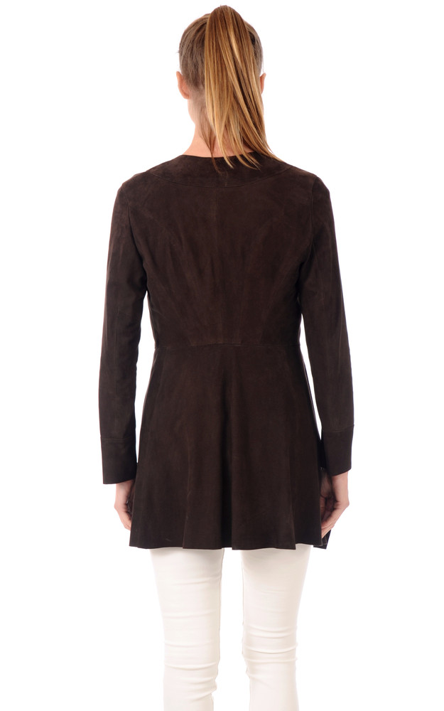 La Canadienne Veste Cuir Velours Marron