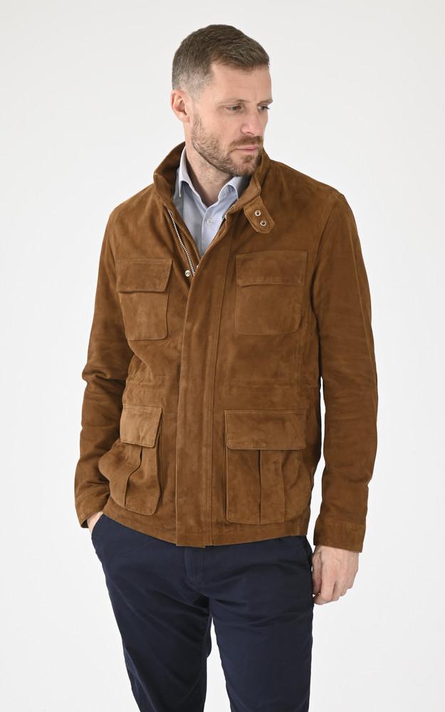 la canadienne Veste cuir velours Salem tabac