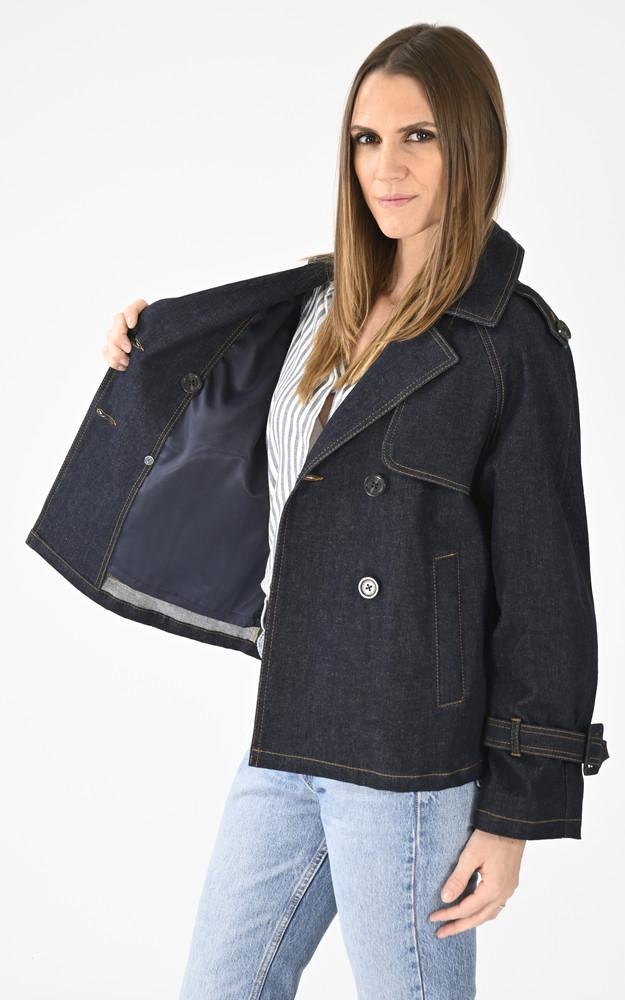 La Canadienne Veste En Jean Louane Bleu