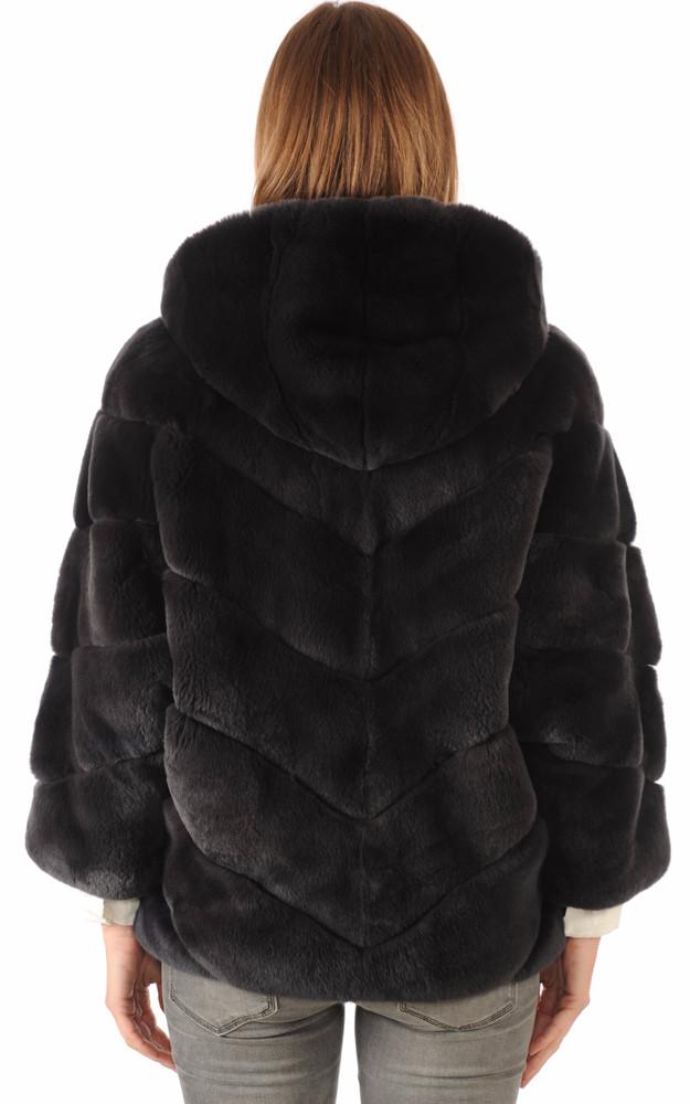 La Canadienne Veste Fourrure Rex Anthracite