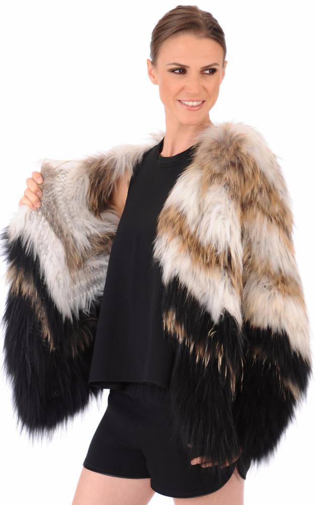 La Canadienne Veste Fourrure Tricotée