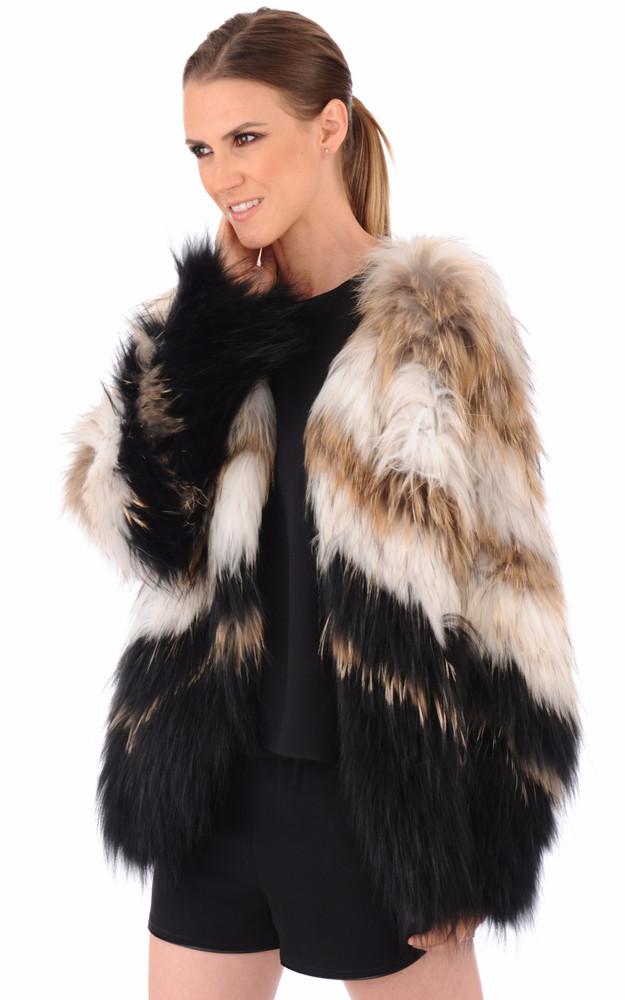 la canadienne Veste Fourrure Tricotée