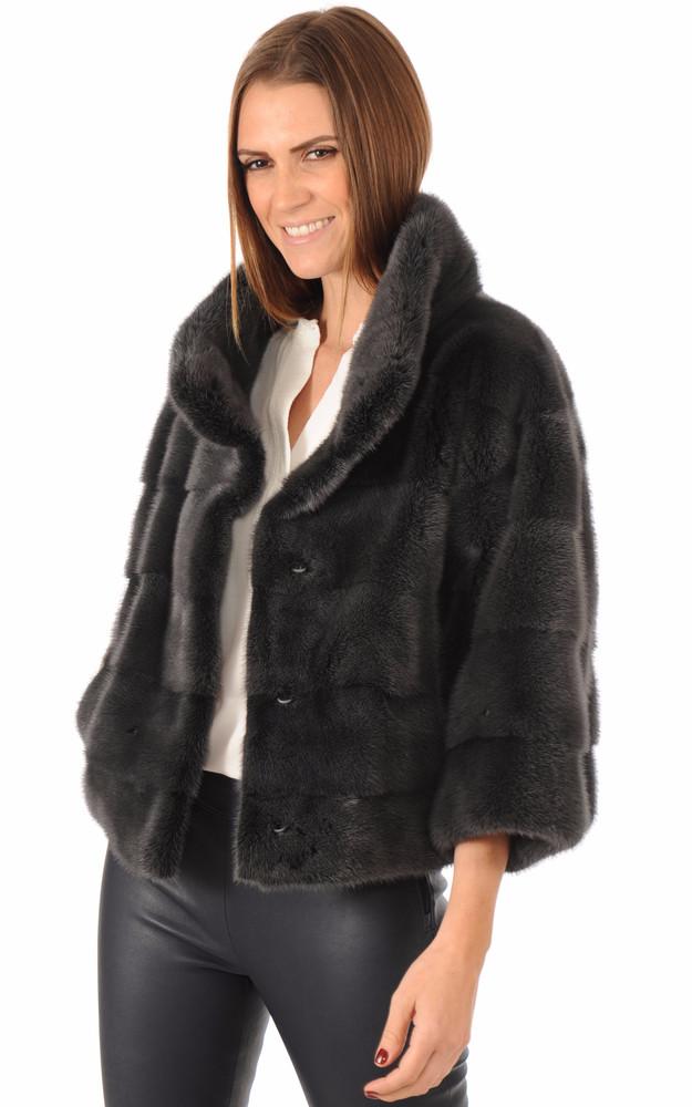 La Canadienne Veste Fourrure Vison Anthracite