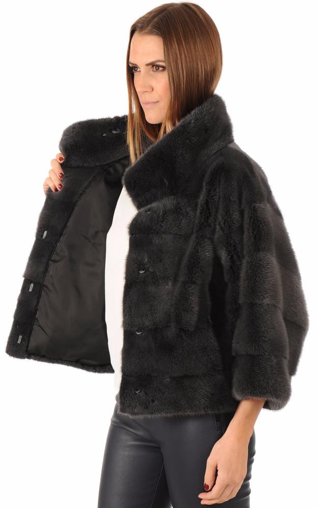 La Canadienne Veste Fourrure Vison Anthracite