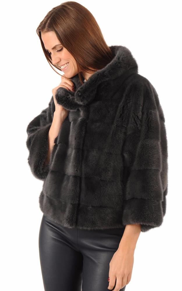 la canadienne Veste Fourrure Vison Anthracite