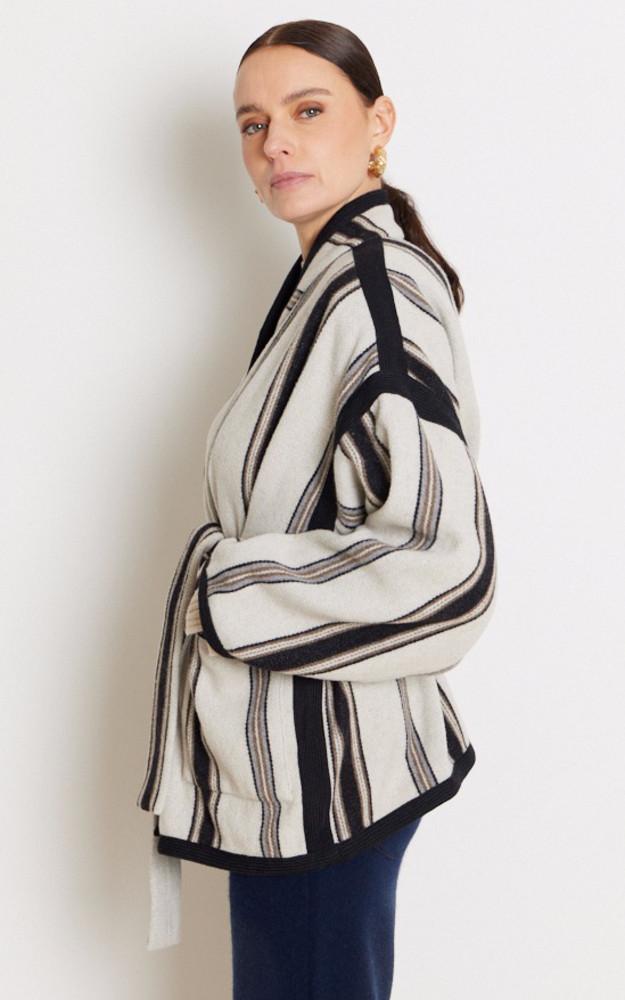 La Canadienne Veste Laine à Rayures Beige