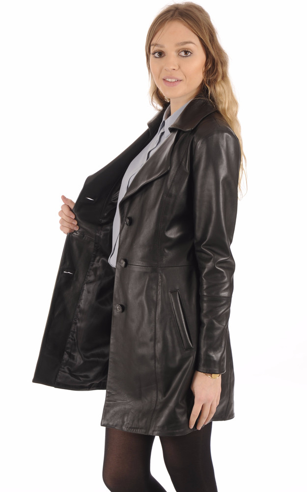 La Canadienne Veste Longue Agneau Noire