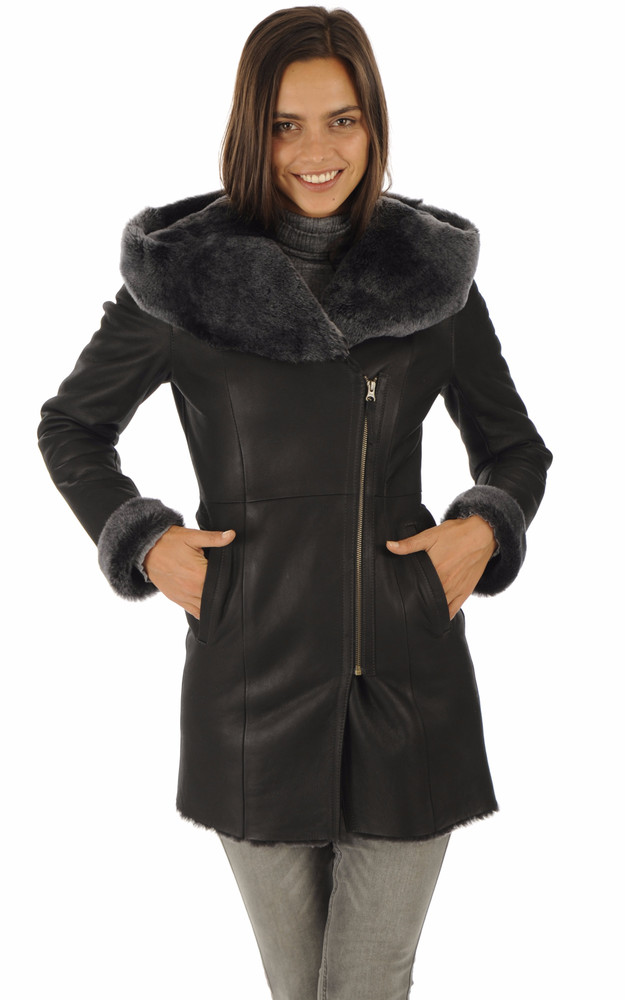La Canadienne Veste Longue Peau Lainée Mérinos