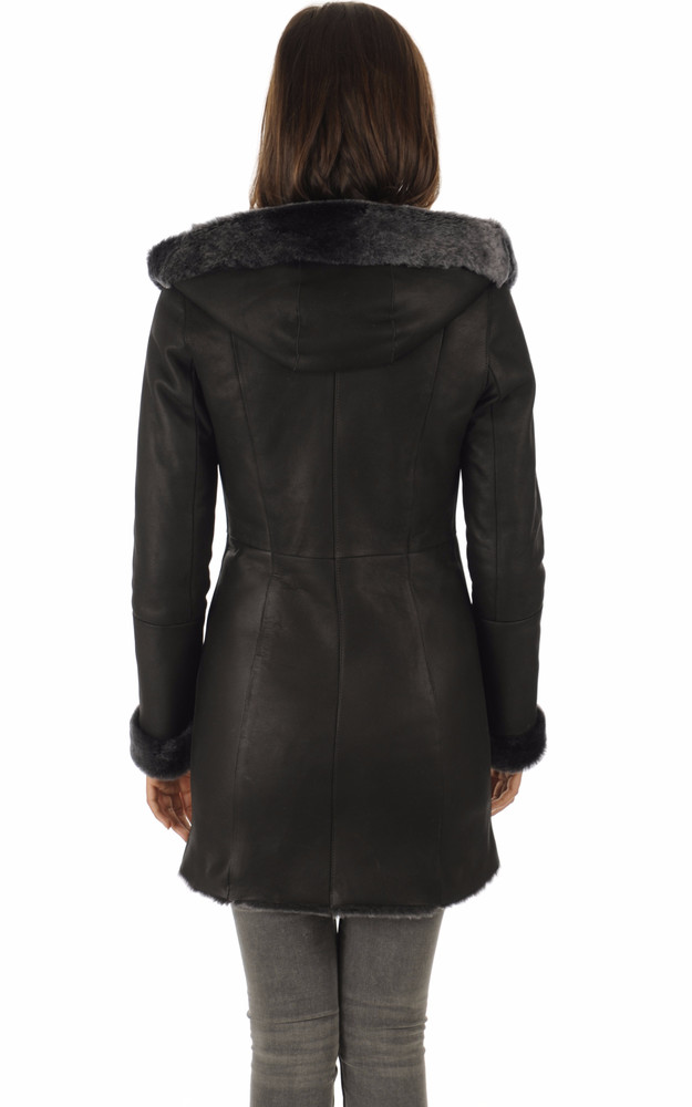 La Canadienne Veste Longue Peau Lainée Mérinos
