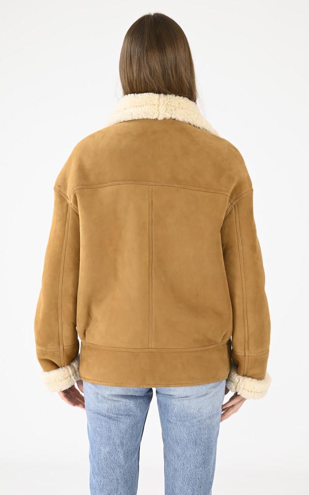 La Canadienne Veste Oversize Agneau Velours Beige
