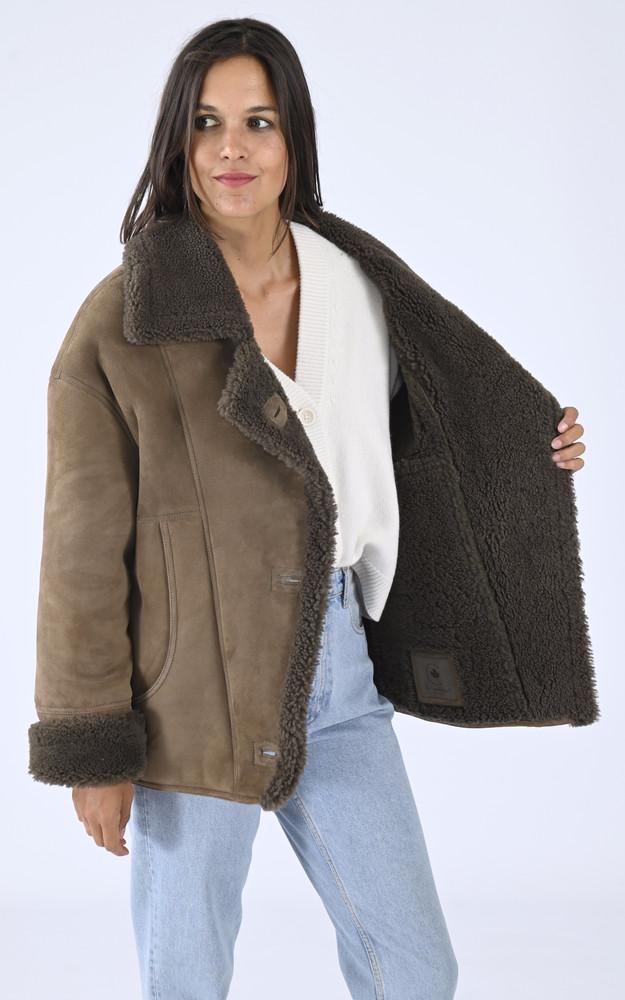 La Canadienne Veste Oversize Agneau Velours Kaki